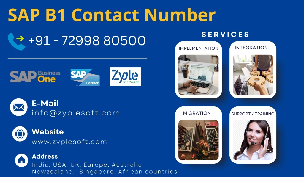 sap b1 contact number