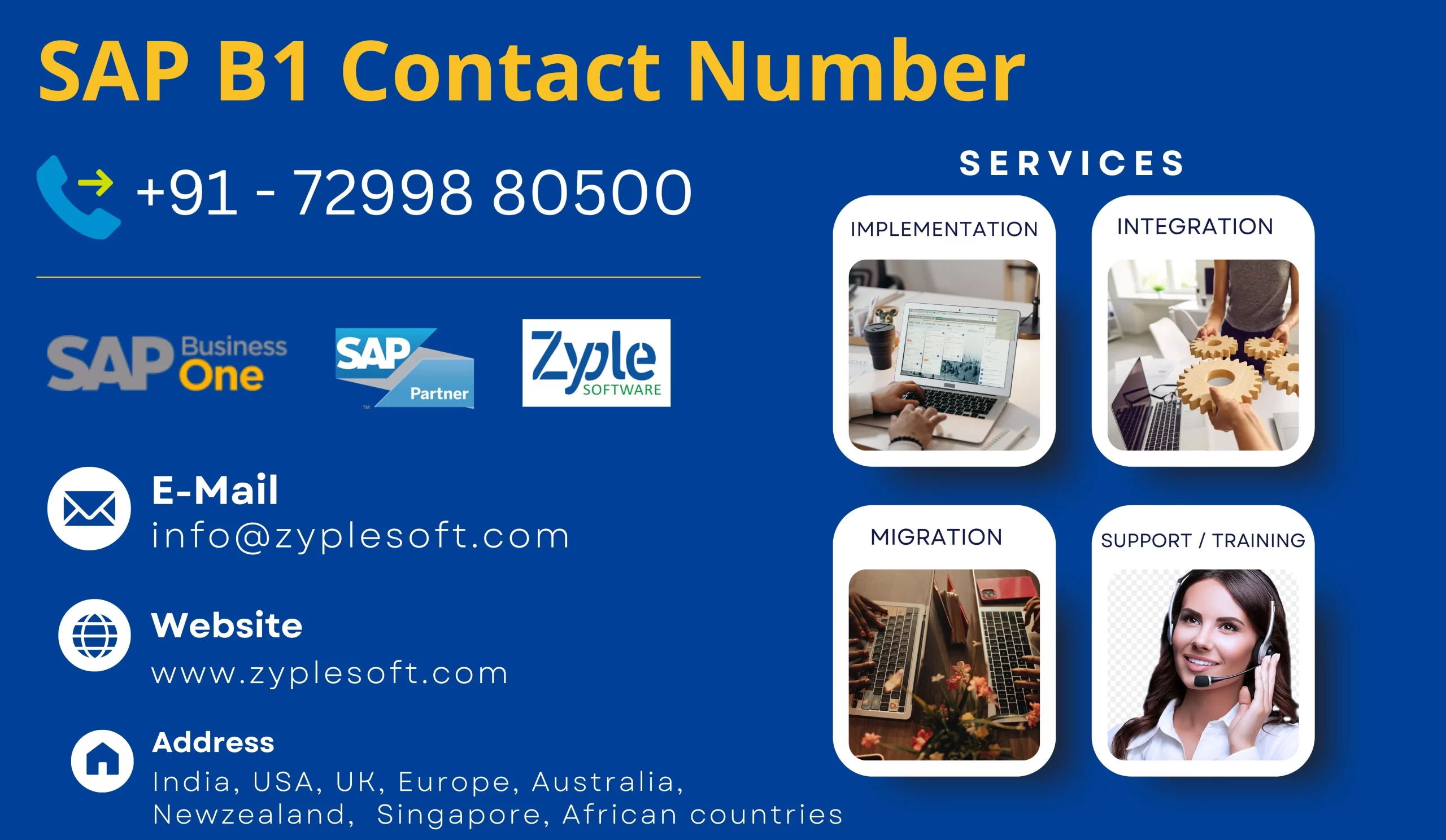 SAP B1 Contact Number - Zyple Software