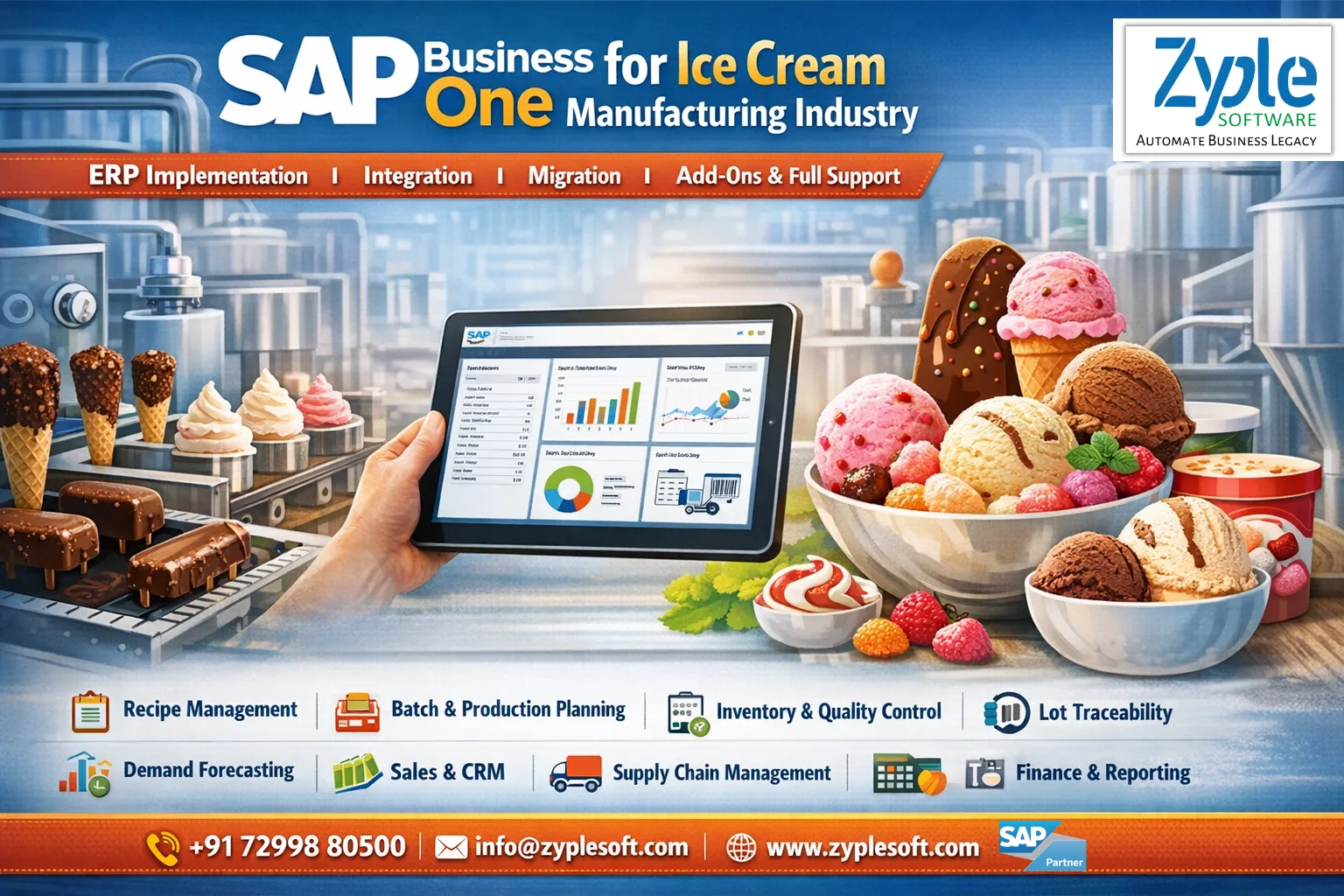 SAP Business One ERP for Ice Cream Manufacturing Industry