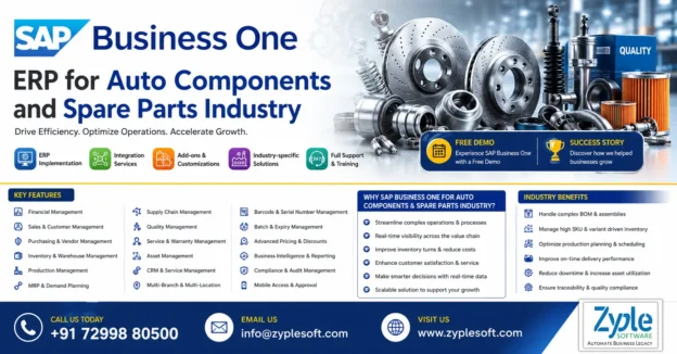 SAP Business One ERP for Auto Components and Spare Parts industry