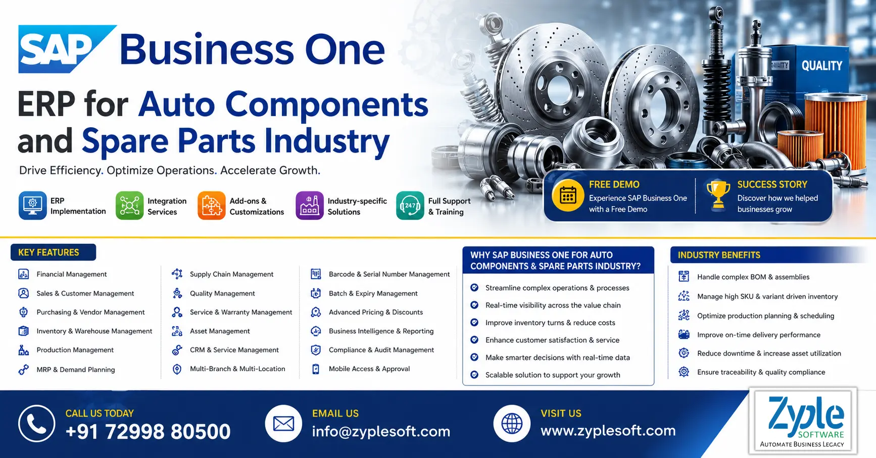 SAP Business One ERP for Auto Components and Spare Parts industry