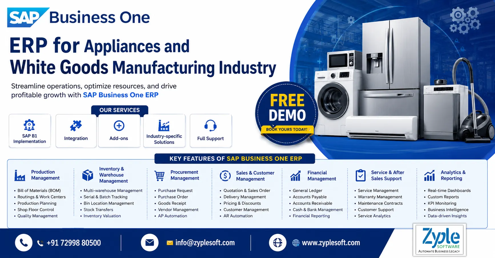 SAP Business One ERP for Appliances and White Goods Manufacturing Industry
