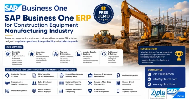 SAP Business One ERP for Construction Equipment Manufacturing industry