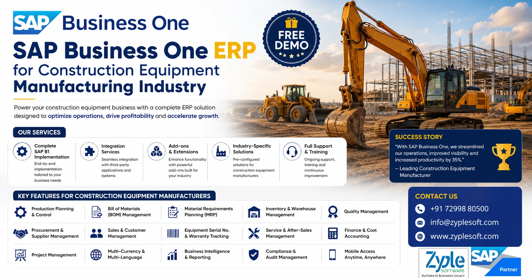 SAP Business One ERP for Construction Equipment Manufacturing industry