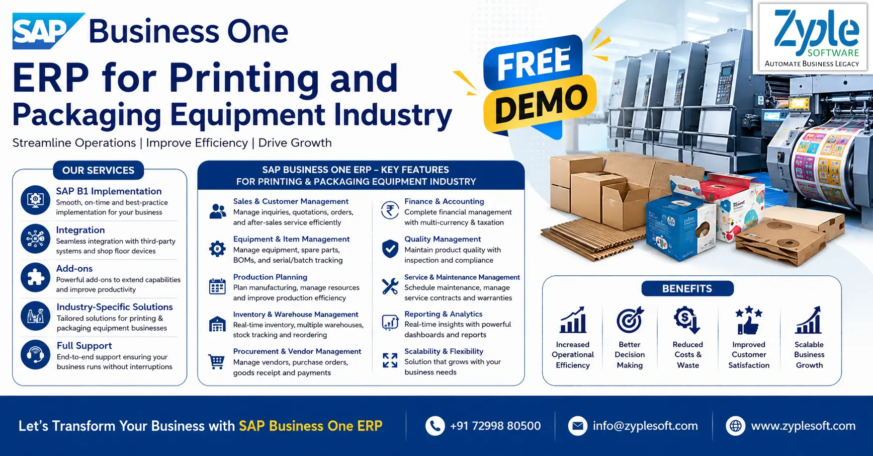 SAP Business One ERP for Printing and Packaging Equipment industry
