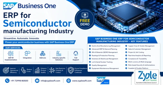 SAP Business One ERP for Semiconductor Manufacturing Industry – Production Planning, Inventory Management, Quality Control, Supply Chain Management, and Business Automation by Zyple Software