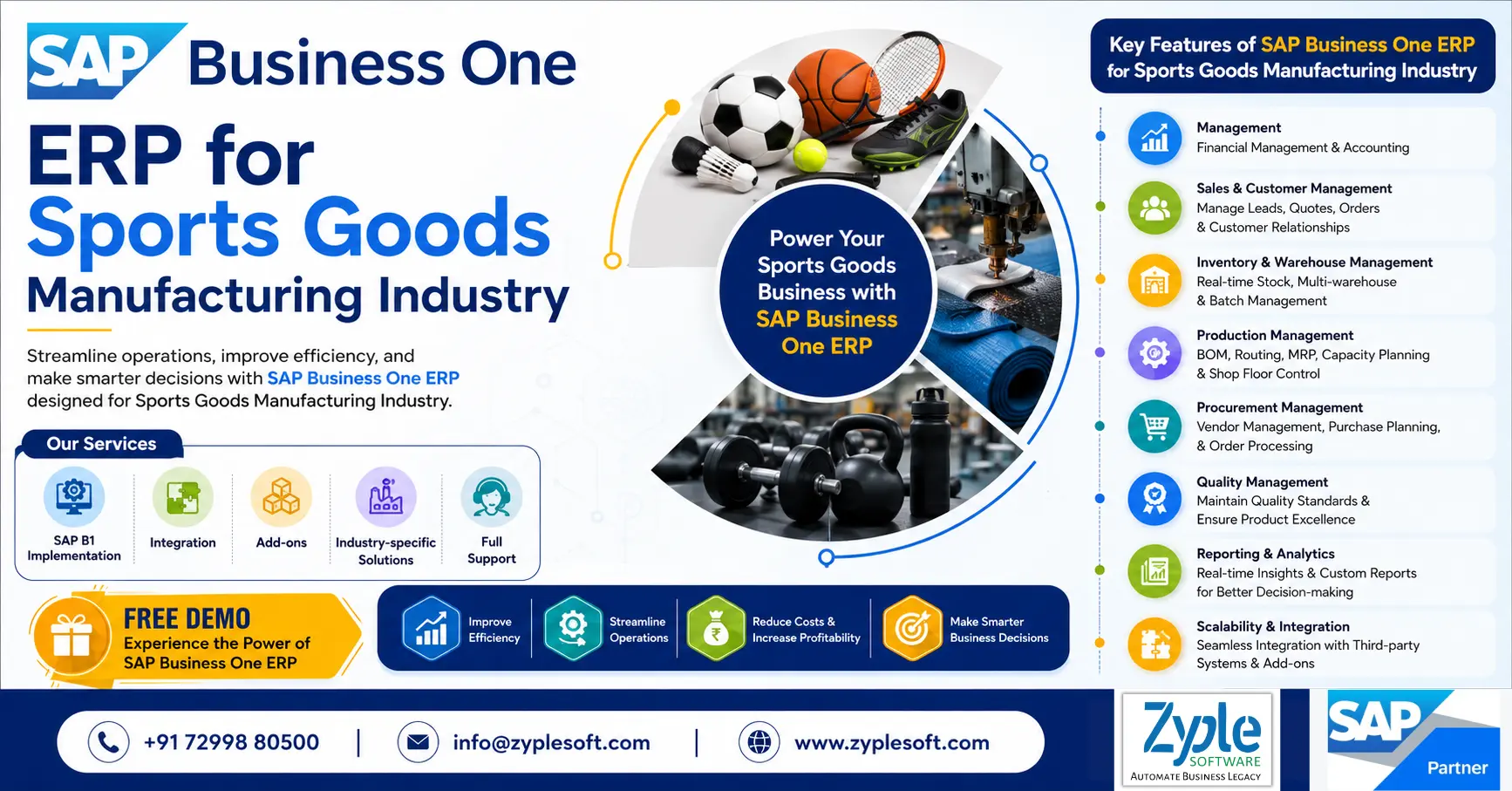 SAP Business One ERP for Sports Goods Manufacturing industry