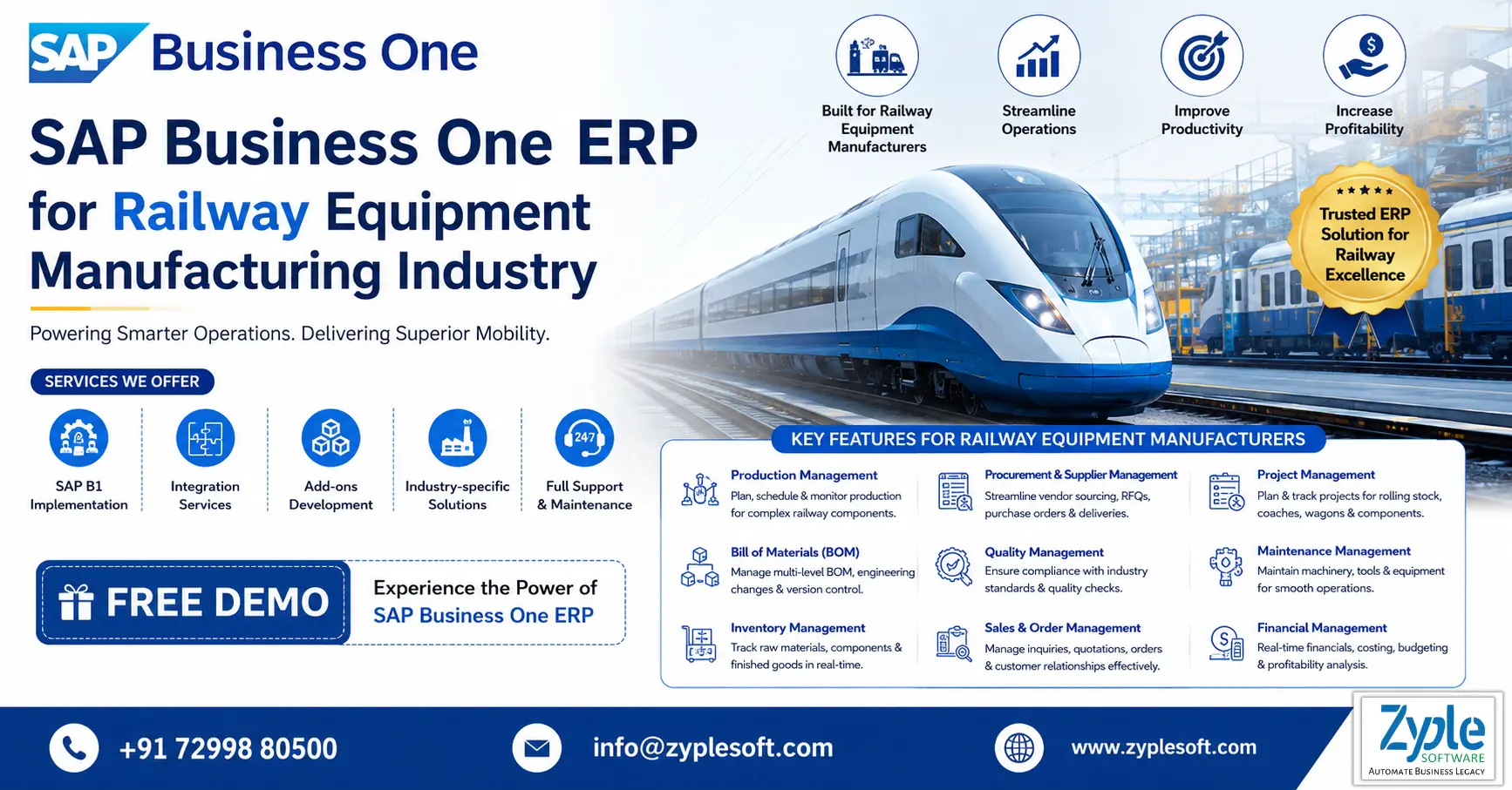 SAP Business One ERP for Railway Equipment Manufacturing industry