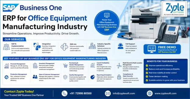 SAP Business One ERP for Office Equipment Manufacturing industry provide by zyple software