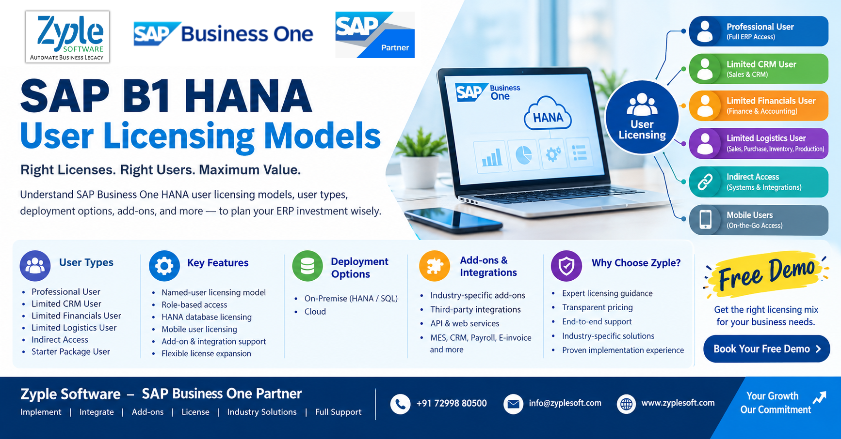 SAP B1 HANA User Licensing Models