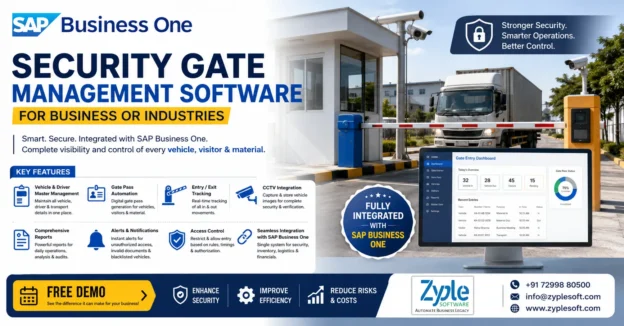 Security Gate Management Software for business and industries integrated with SAP Business One