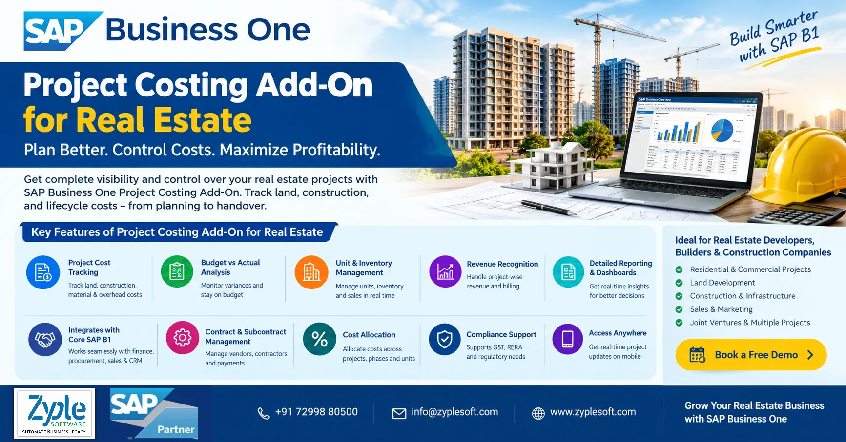 SAP Business One Project Costing Add-On for real estate developers and construction companies